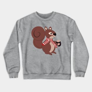 Winter Squirrel with Nut Crewneck Sweatshirt